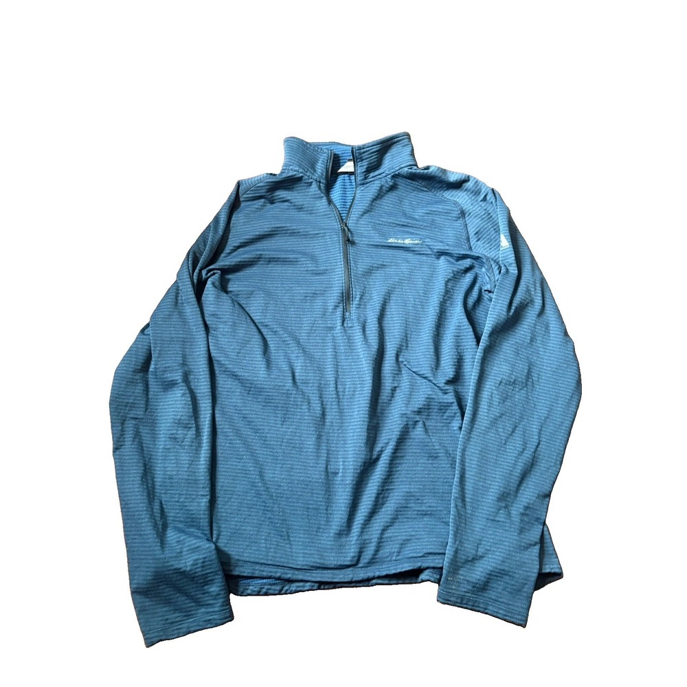 Eddie Bauer Sweater Mens TXL Blue Fleece First Ascent 1/4 Zip Pullover Outdoors